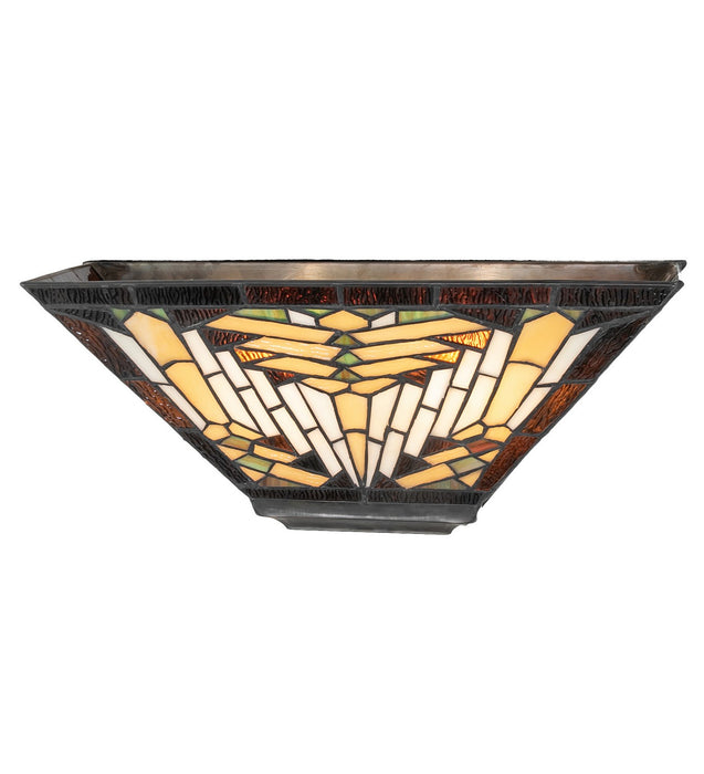 Meyda Tiffany 177435 Two Light Wall Sconce, Burnished Steel