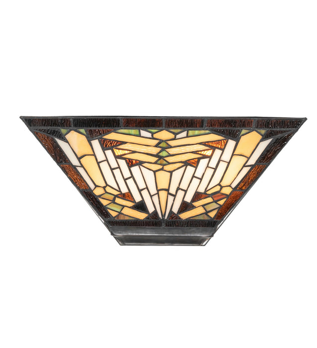 Meyda Tiffany 177435 Two Light Wall Sconce, Burnished Steel
