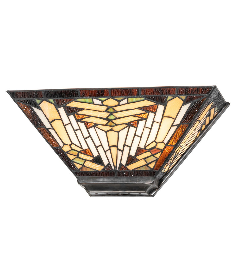 Meyda Tiffany 177435 Two Light Wall Sconce, Burnished Steel
