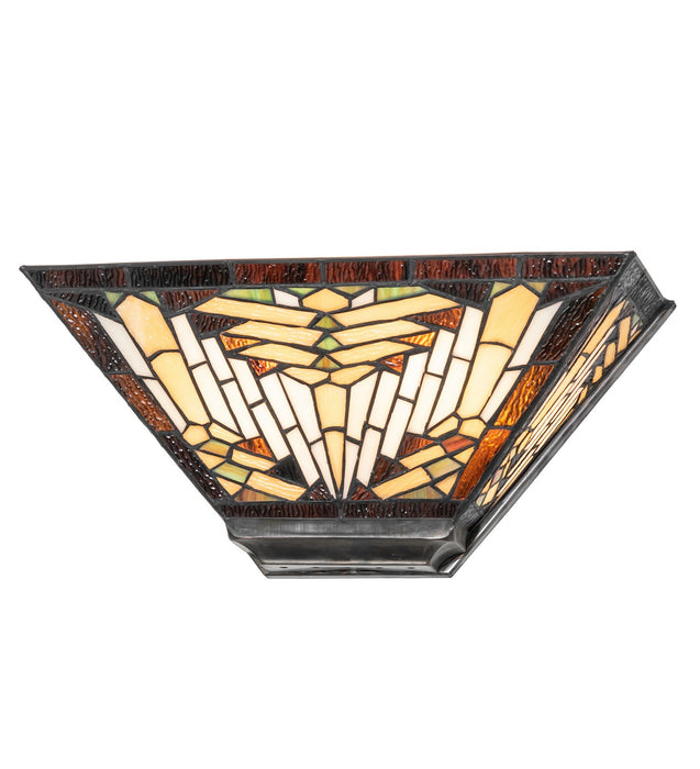 Meyda Tiffany 177435 Two Light Wall Sconce, Burnished Steel
