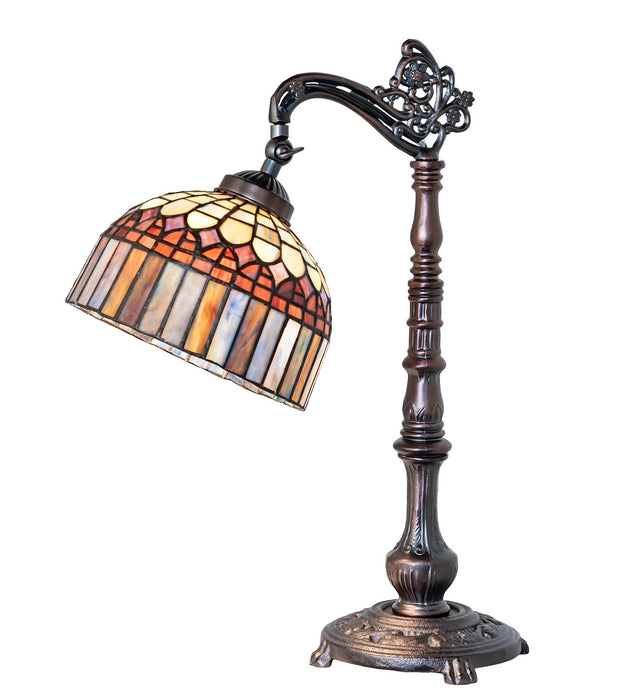 Meyda Tiffany 18694 One Light Desk Lamp, Mahogany Bronze