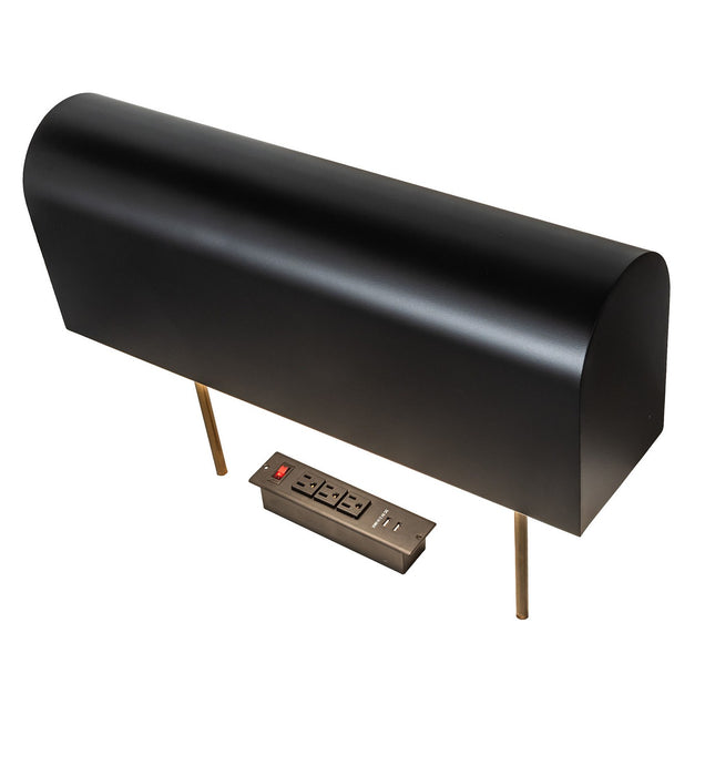 Meyda Tiffany 229490 Two Light Table Lamp, Solar Black/Vintage Brass/Matte White