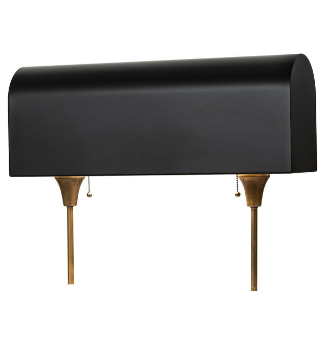 Meyda Tiffany 229490 Two Light Table Lamp, Solar Black/Vintage Brass/Matte White