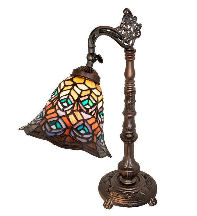 Meyda Tiffany 244782 One Light Table Lamp, Mahogany Bronze