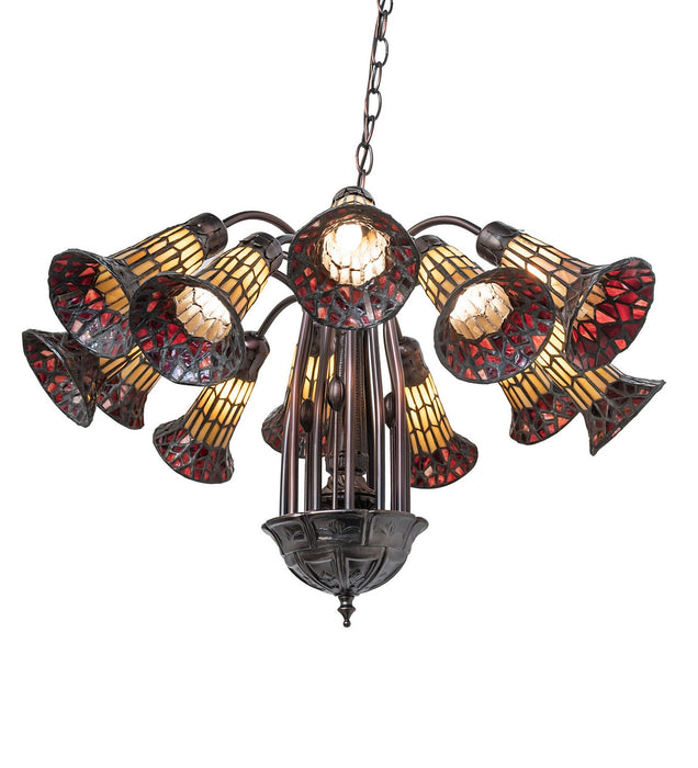 Meyda Tiffany 251603 12 Light Chandelier, Mahogany Bronze