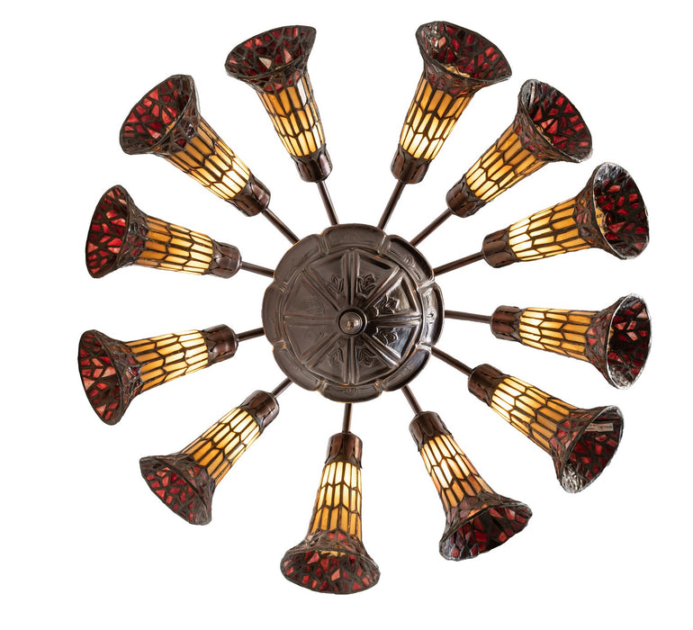 Meyda Tiffany 251603 12 Light Chandelier, Mahogany Bronze