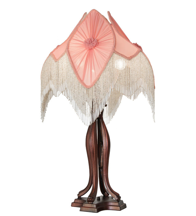 Meyda Tiffany 267681 Three Light Table Lamp, Mahogany Bronze