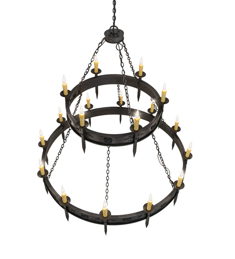 Meyda Tiffany 254917 18 Light Chandelier, Wrought Iron