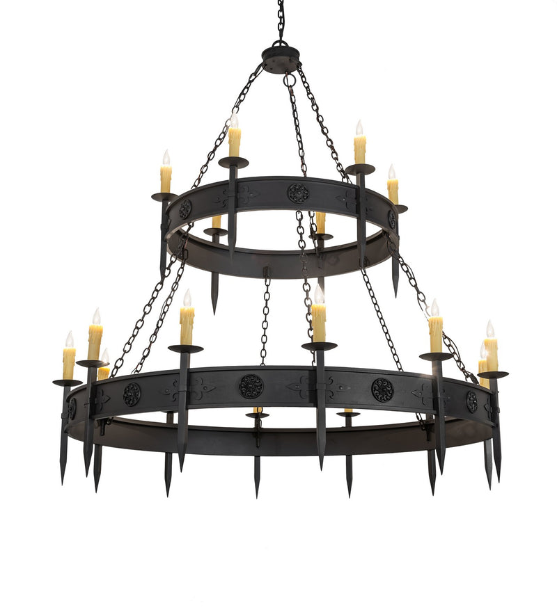 Meyda Tiffany 254917 18 Light Chandelier, Wrought Iron