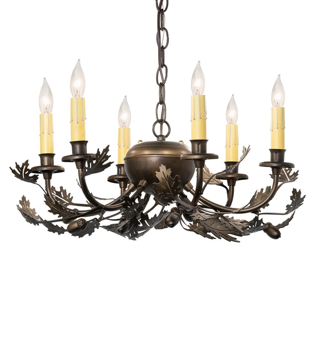 Meyda Tiffany 265720 Six Light Chandelier, Antique Copper