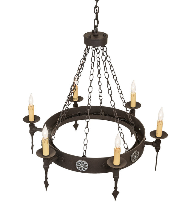 Meyda Tiffany 267502 Six Light Chandelier, Dark Roast