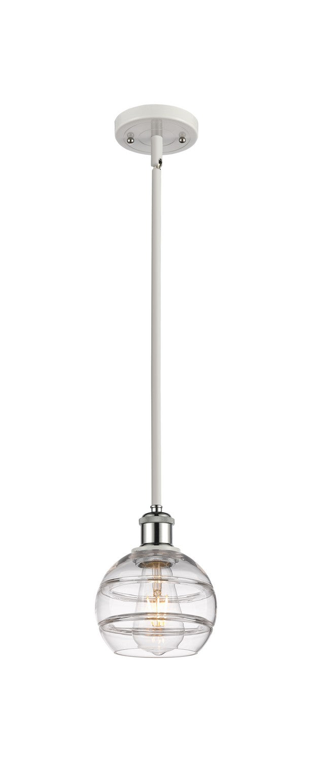 Innovations 516-1S-WPC-G556-6CL One Light Mini Pendant, White Polished Chrome