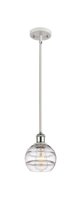 Innovations 516-1S-WPC-G556-6CL One Light Mini Pendant, White Polished Chrome