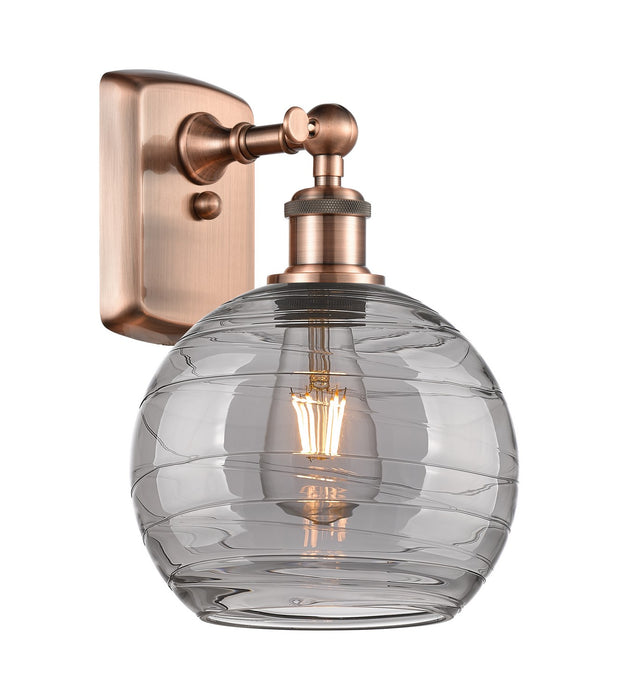 Innovations 516-1W-AC-G1213-8SM One Light Wall Sconce, Antique Copper