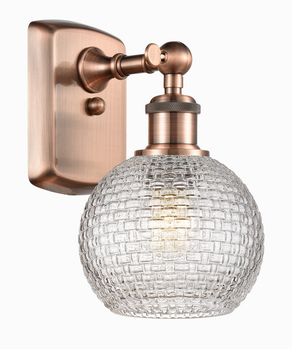 Innovations 516-1W-AC-G122C-6CL One Light Wall Sconce, Antique Copper