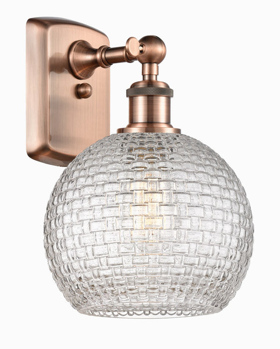 Innovations 516-1W-AC-G122C-8CL One Light Wall Sconce, Antique Copper
