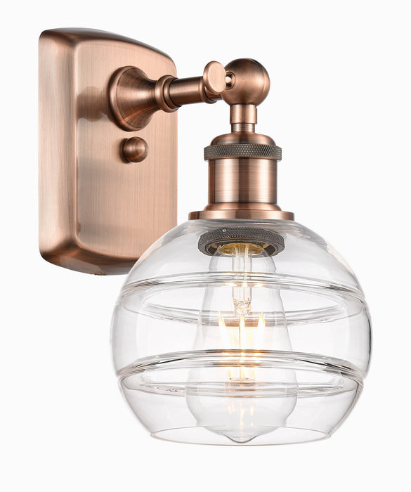 Innovations 516-1W-AC-G556-6CL One Light Wall Sconce, Antique Copper