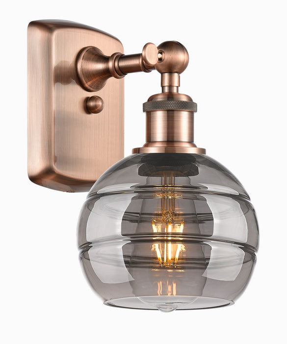 Innovations 516-1W-AC-G556-6SM One Light Wall Sconce, Antique Copper