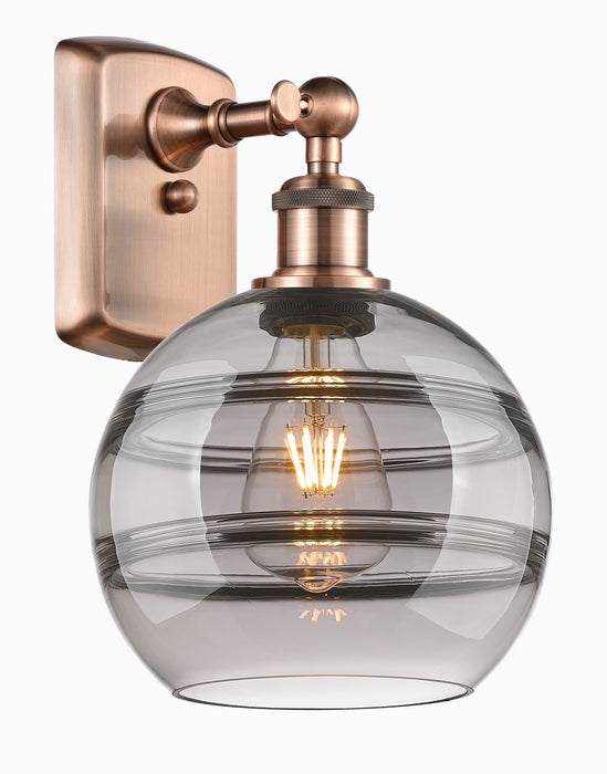 Innovations 516-1W-AC-G556-8SM One Light Wall Sconce, Antique Copper
