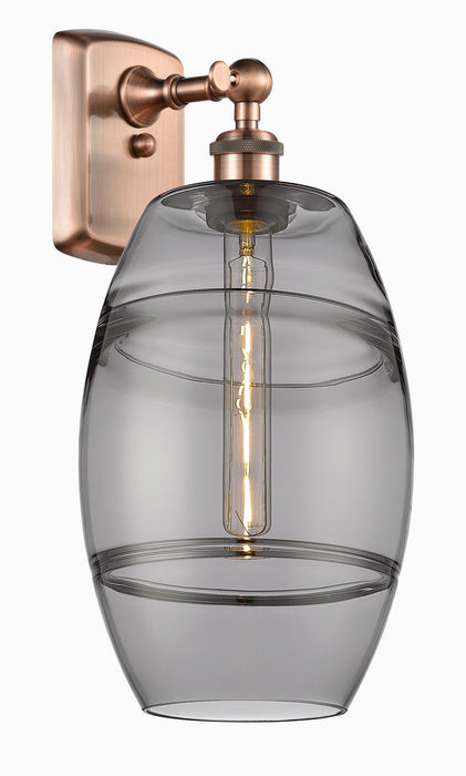 Innovations 516-1W-AC-G557-8SM One Light Wall Sconce, Antique Copper