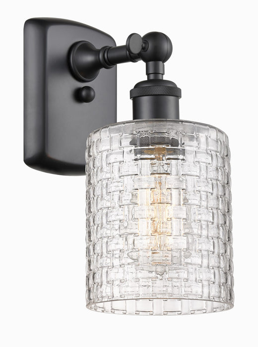 Innovations 516-1W-BK-G112C-5CL One Light Wall Sconce, Matte Black