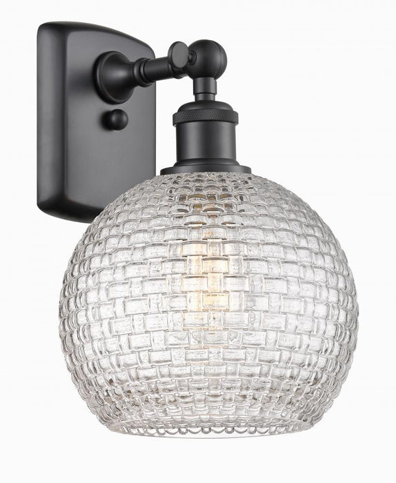 Innovations 516-1W-BK-G122C-8CL One Light Wall Sconce, Matte Black