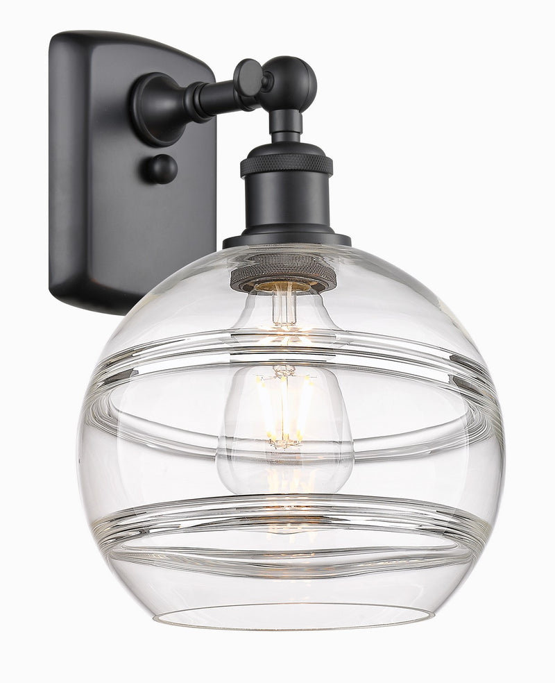 Innovations 516-1W-BK-G556-8CL One Light Wall Sconce, Matte Black