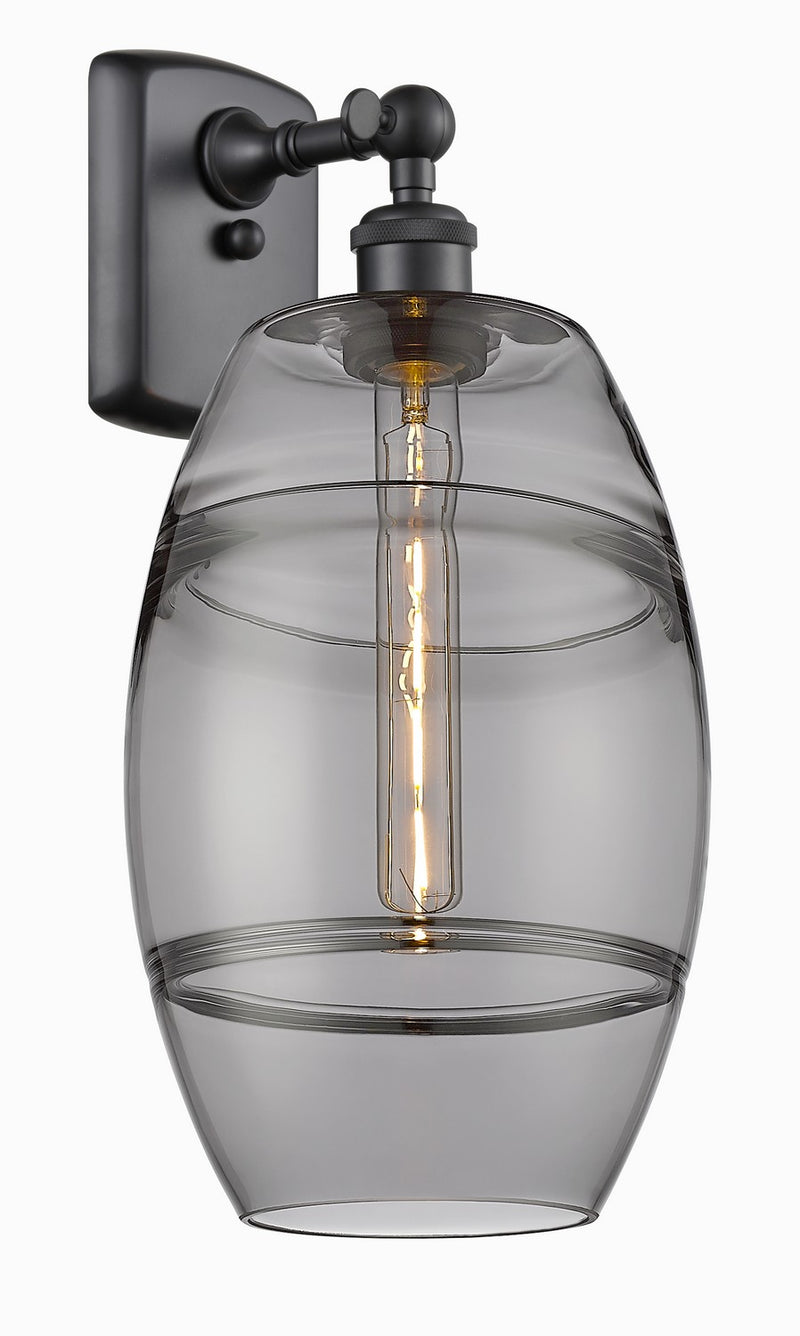 Innovations 516-1W-BK-G557-8SM One Light Wall Sconce, Matte Black