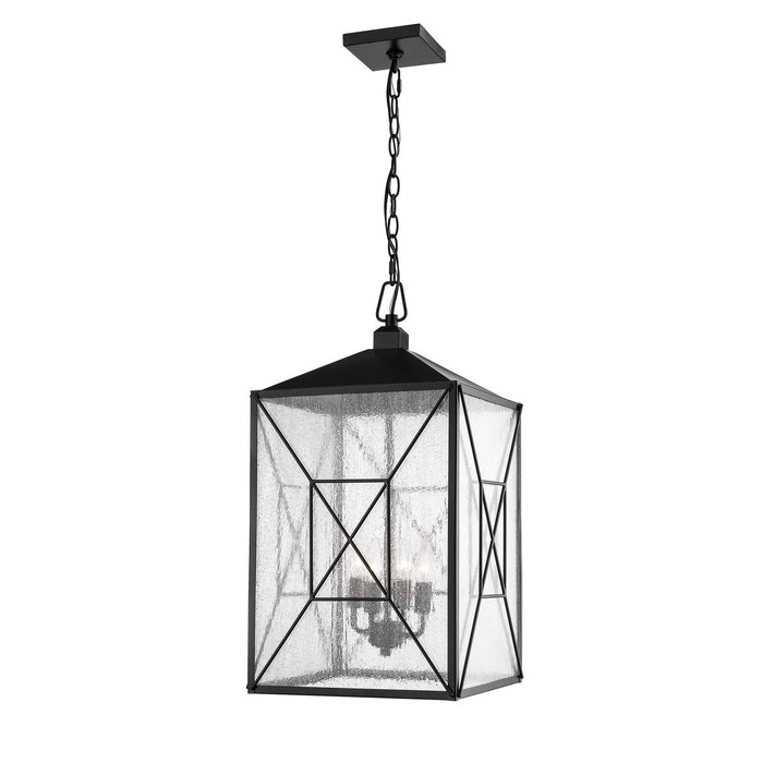 Millennium 2645-PBK Four Light Outdoor Hanging Lantern, Powder Coated Black