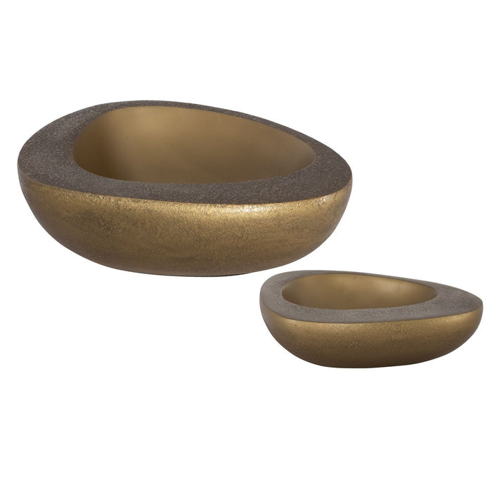 Uttermost 18081 Bowls, Set Of 2, Antique Brass