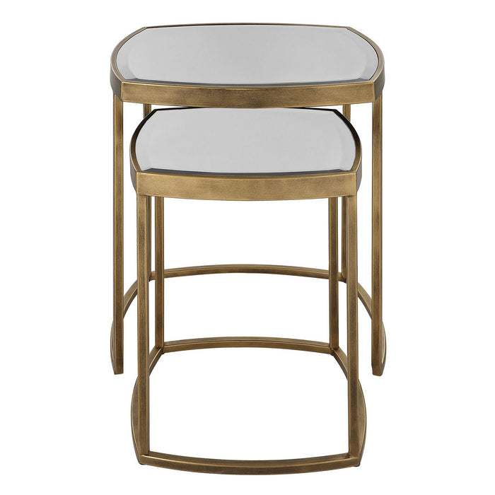 Uttermost 22957 Nesting Tables, Set Of 2, Antique Gold