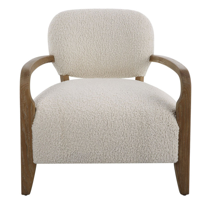 Uttermost 23772 Accent Chair, Solid Oak Tapered