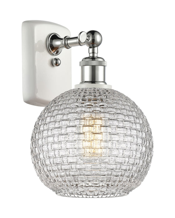 Innovations 516-1W-WPC-G122C-8CL One Light Wall Sconce, White Polished Chrome