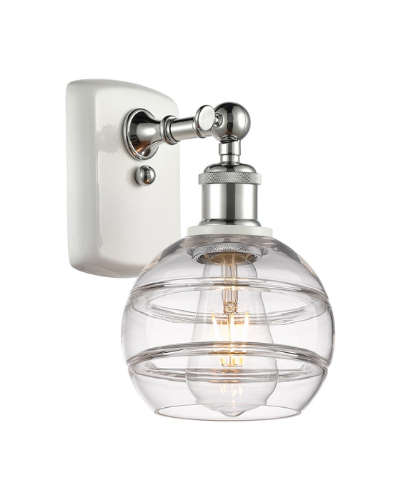 Innovations 516-1W-WPC-G556-6CL One Light Wall Sconce, White Polished Chrome