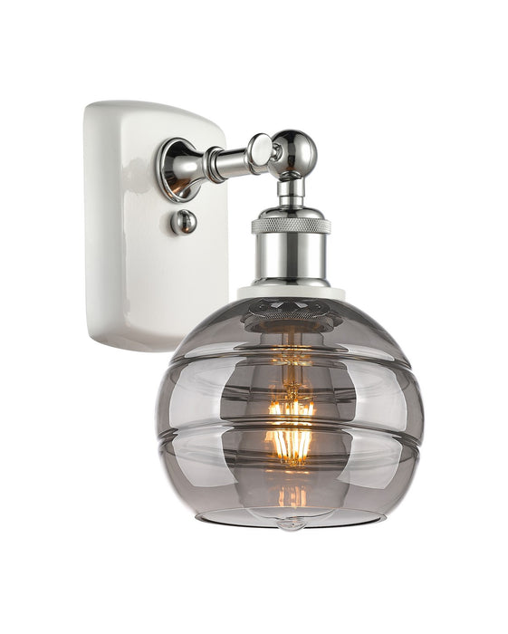Innovations 516-1W-WPC-G556-6SM One Light Wall Sconce, White Polished Chrome