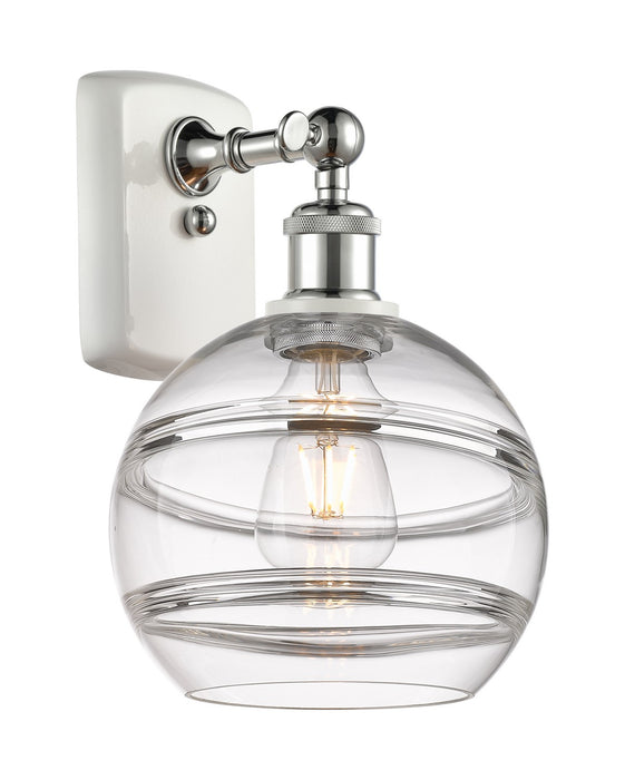 Innovations 516-1W-WPC-G556-8CL One Light Wall Sconce, White Polished Chrome