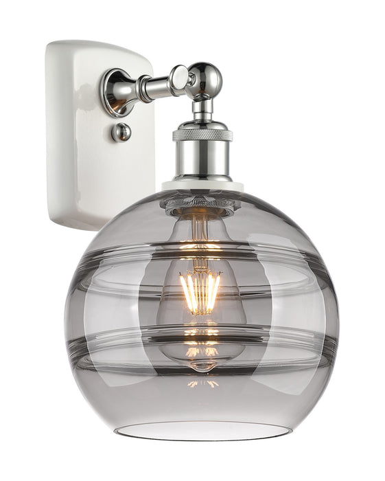 Innovations 516-1W-WPC-G556-8SM One Light Wall Sconce, White Polished Chrome