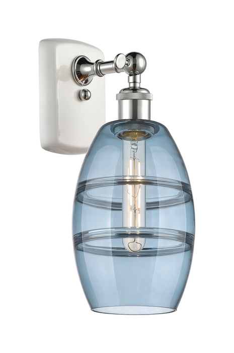 Innovations 516-1W-WPC-G557-6BL One Light Wall Sconce, White Polished Chrome