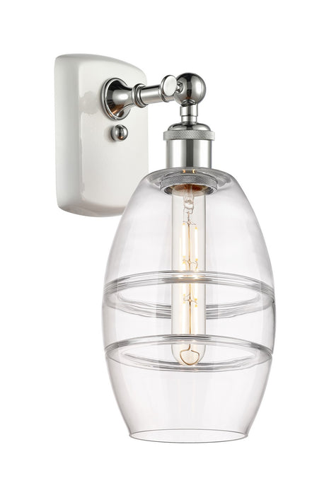 Innovations 516-1W-WPC-G557-6CL One Light Wall Sconce, White Polished Chrome