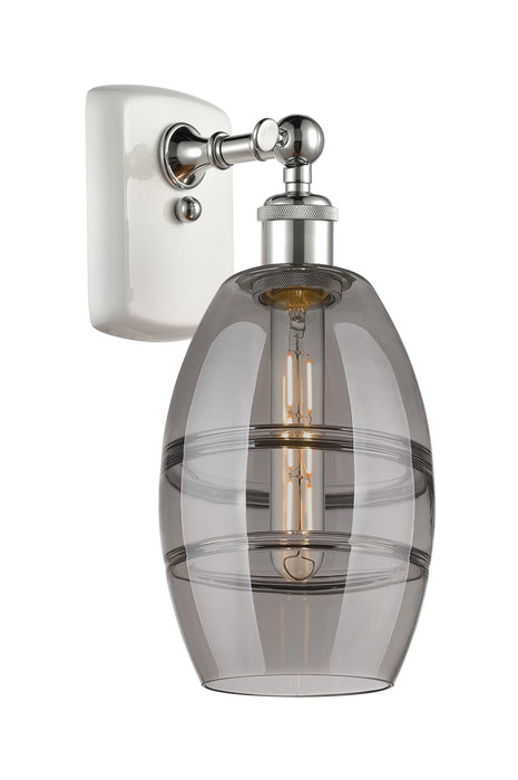 Innovations 516-1W-WPC-G557-6SM One Light Wall Sconce, White Polished Chrome
