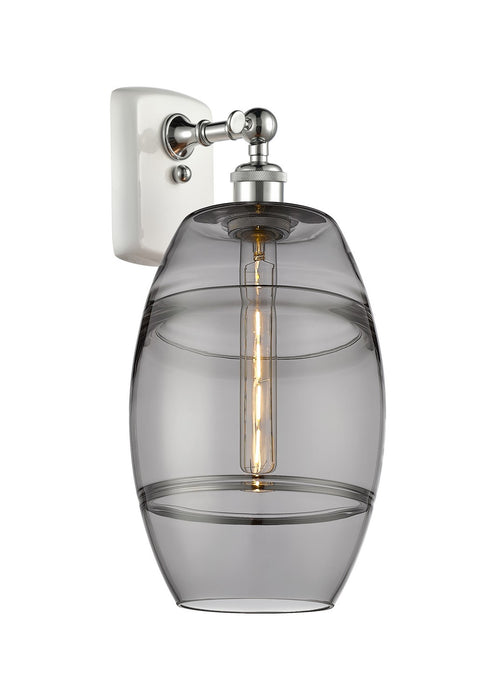 Innovations 516-1W-WPC-G557-8SM One Light Wall Sconce, White Polished Chrome