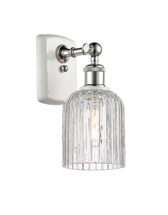 Innovations 516-1W-WPC-G559-5CL One Light Wall Sconce, White Polished Chrome