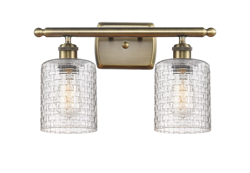 Innovations 516-2W-AB-G112C-5CL Two Light Bath Vanity, Antique Brass