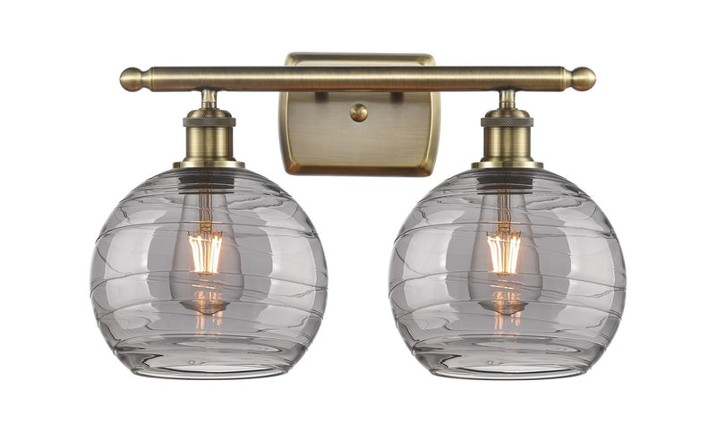 Innovations 516-2W-AB-G1213-8SM Two Light Bath Vanity, Antique Brass
