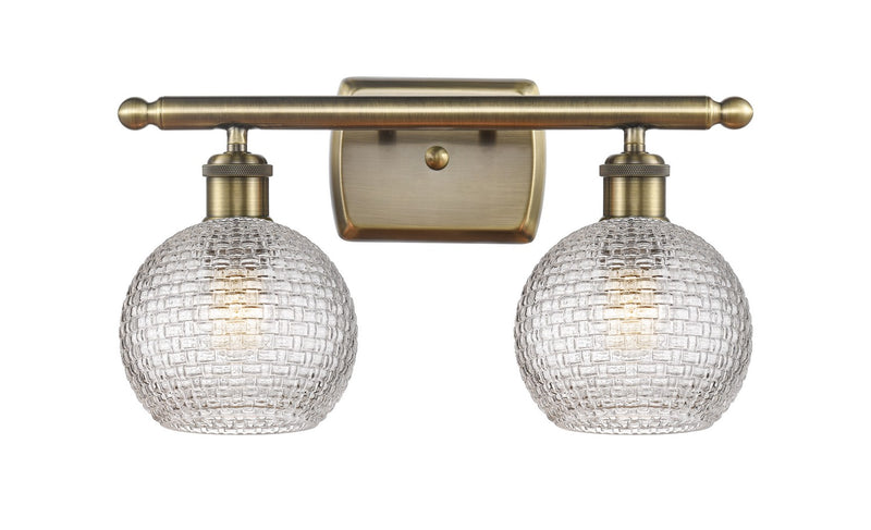 Innovations 516-2W-AB-G122C-6CL Two Light Bath Vanity, Antique Brass