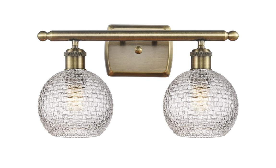 Innovations 516-2W-AB-G122C-6CL Two Light Bath Vanity, Antique Brass