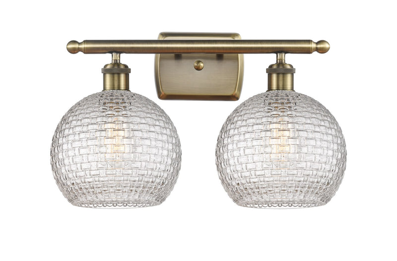 Innovations 516-2W-AB-G122C-8CL Two Light Bath Vanity, Antique Brass