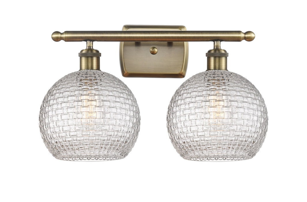 Innovations 516-2W-AB-G122C-8CL Two Light Bath Vanity, Antique Brass