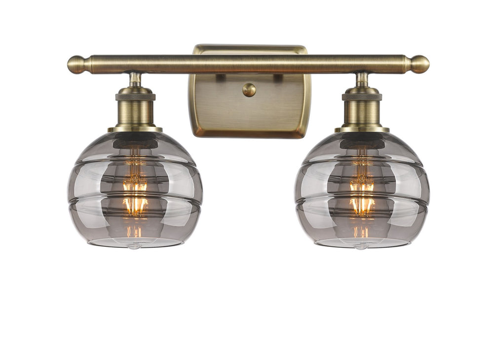 Innovations 516-2W-AB-G556-6SM Two Light Bath Vanity, Antique Brass