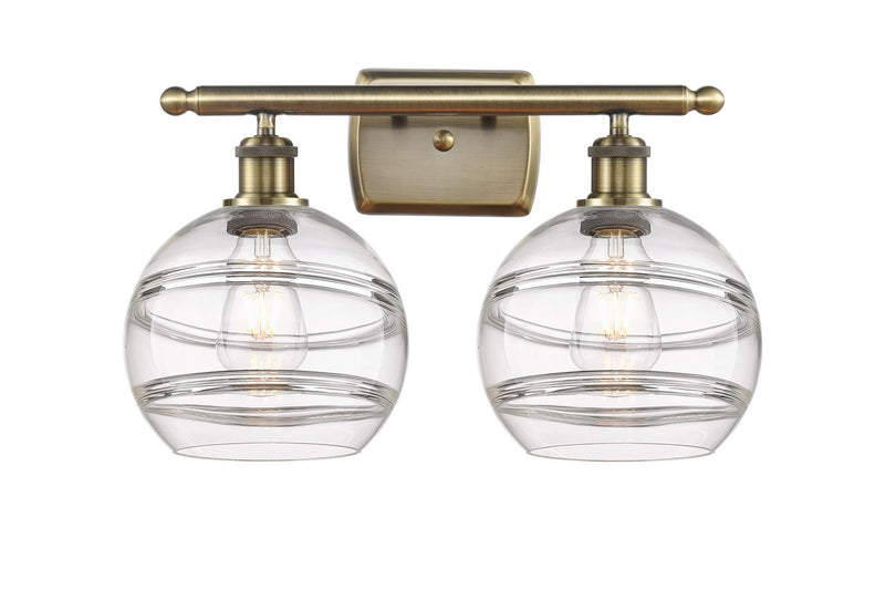 Innovations 516-2W-AB-G556-8CL Two Light Bath Vanity, Antique Brass
